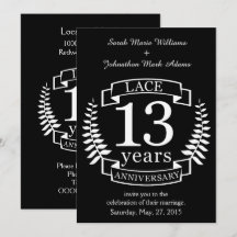 Spets Traditionell bröllopsdag 13 år