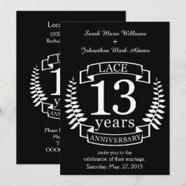 Spets Traditionell bröllopsdag 13 år Inbjudningar