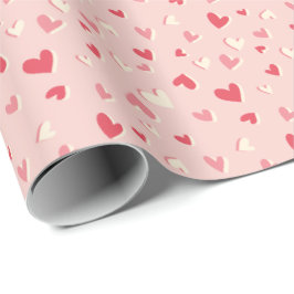 Spetsa små hjärtan i rosa shades presentpapper