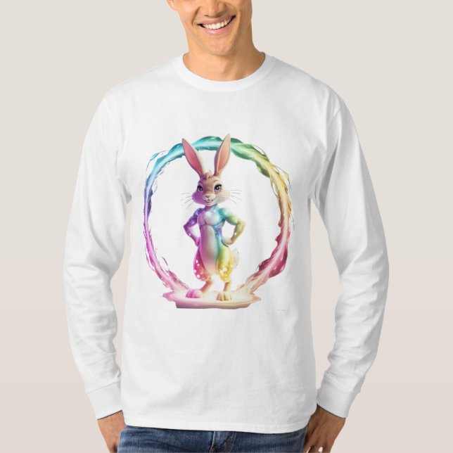 Spetsande Bunny Bliss T Shirt (Framsida)