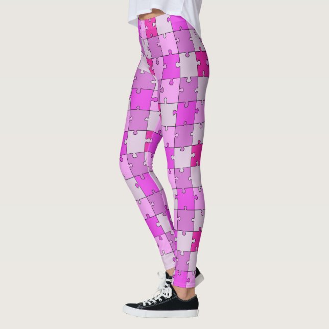 Spetsar av Jigszle Puzzle Rosa Tones Leggings (Vänster)