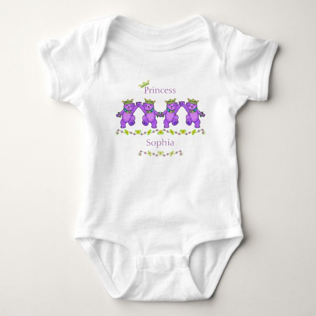 Spetsar Princess Bears eget namn Tee Shirt (Framsida)