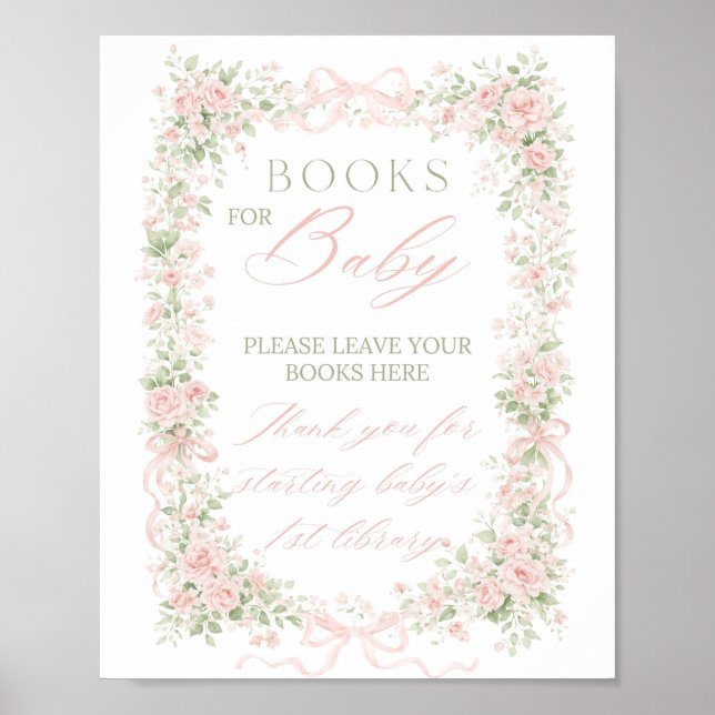 Spetsbåge Baby i blommande flickböcker för bebisar Poster (Framsidan)
