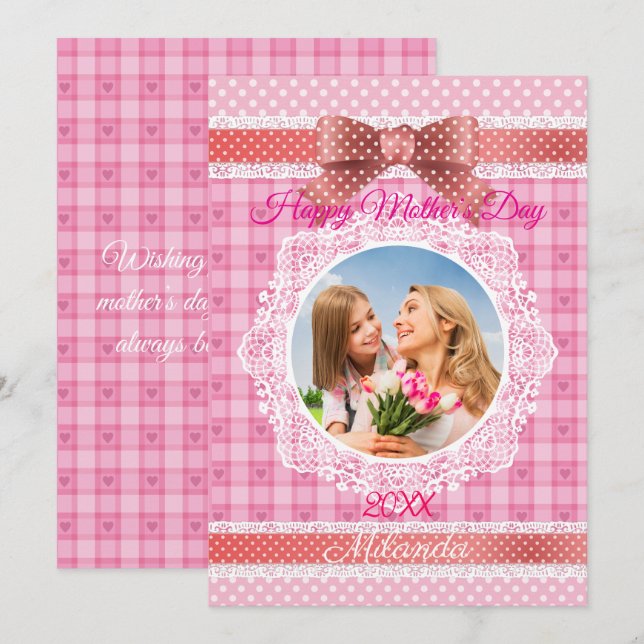 Spetsband Glad mors dag Kort (Fram/baksida)