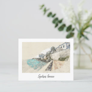 Spetses Island, Greklands vintage Vykort