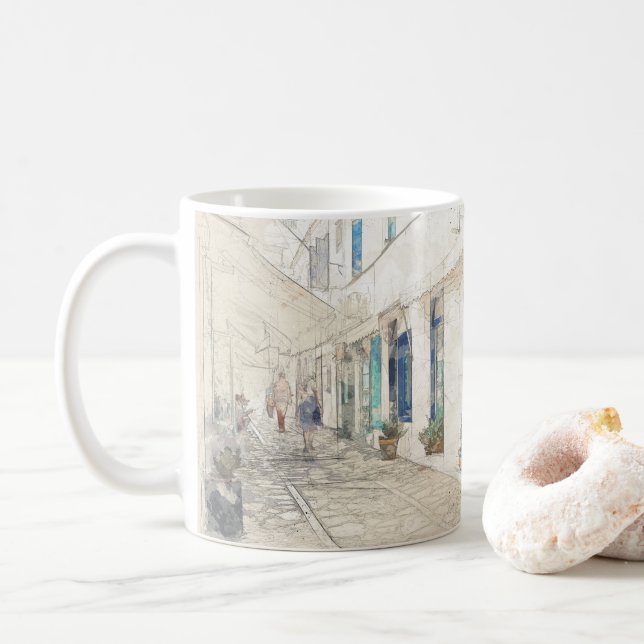 Spetses traditionellt grekiska gator, Grekland Kaffemugg (Med munk)