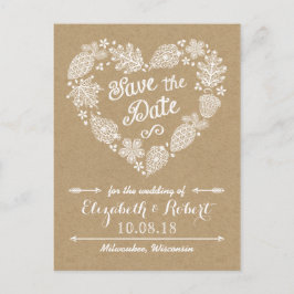 Spetsiga blad - Förälska dig - Spara datumet Meddelande Vykort