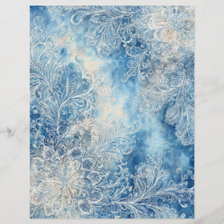 Spetsigt Blått Scrapbookingpapper