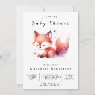 Spetsigt litet foxtema Fox Babyskor Inbjudningar