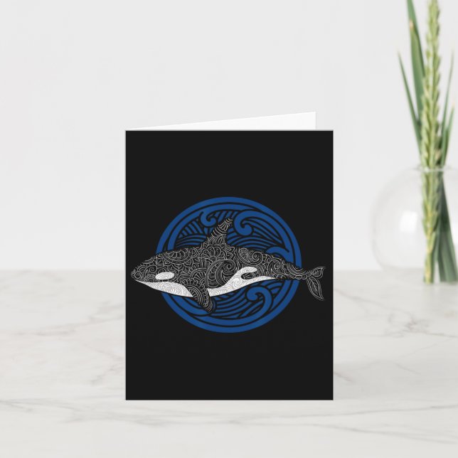 Spetskiller Design Havsvågor Män Pojkar Barn Orca Kort (Framsida)