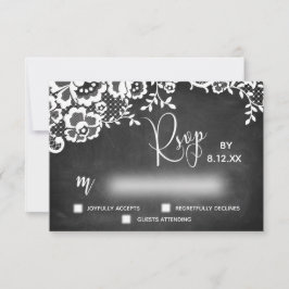 Spetskrit tavla Modern kalligrafi RSVP OSA Kort