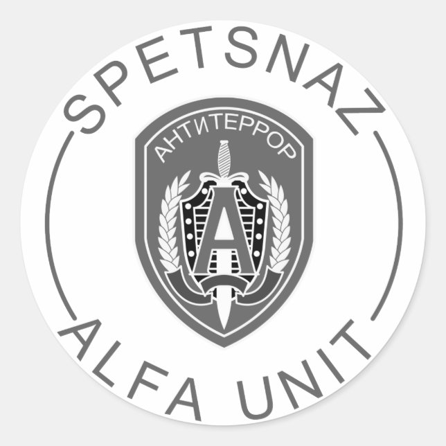 Spetsnaz Alfa Runt Klistermärke (Framsida)
