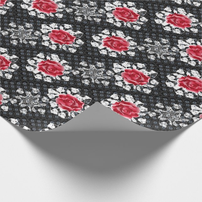 Spetsrosor Goth Heavy Metal Presentpapper (Hörn)