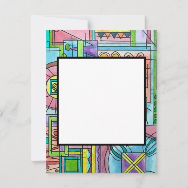 Spettids-Hand-målad vismisk vattenfärgsbild Anteckningskort (Framsida)