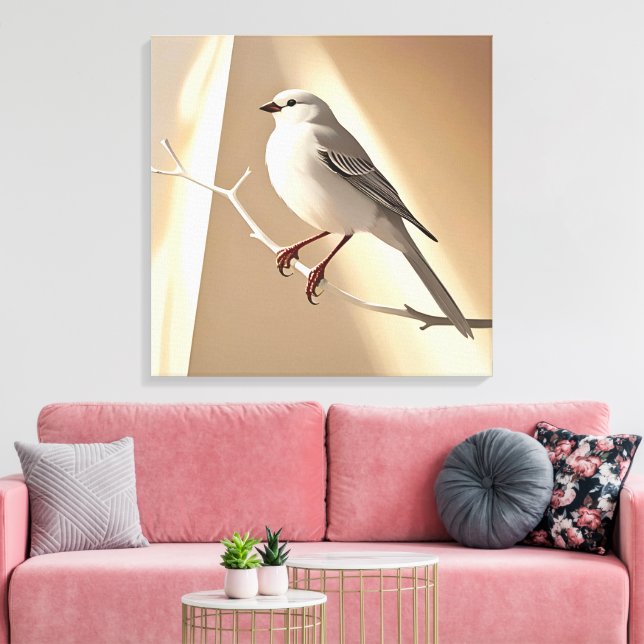 Spettsparr Fågel Canvas Väggkonst | Söt Liten Fåge (Insitu (Vardagsrum))