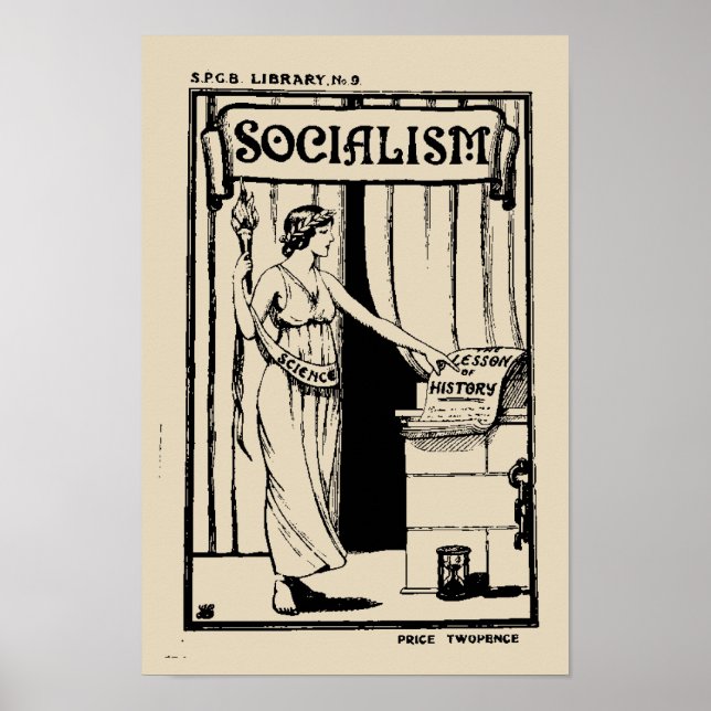 SPGB Bibliotek nr 9 Socialism (1920) pamphlet cove Poster (Framsidan)