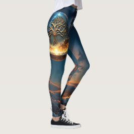 Sphere of Life – The Golden World Tree.  Leggings