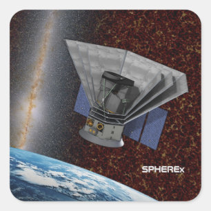 SPHEREx Galaxy Hunter-rymdfarkoster Fyrkantigt Klistermärke