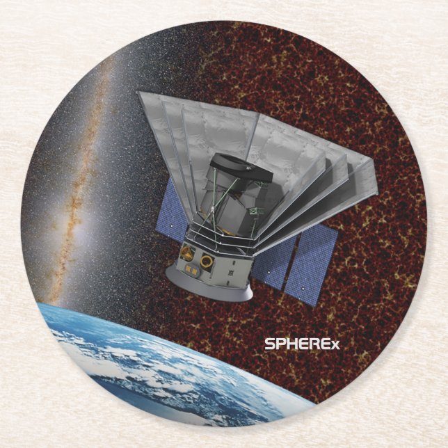 SPHEREx Galaxy Hunter-rymdfarkoster Underlägg Papper Rund (Framsidan)