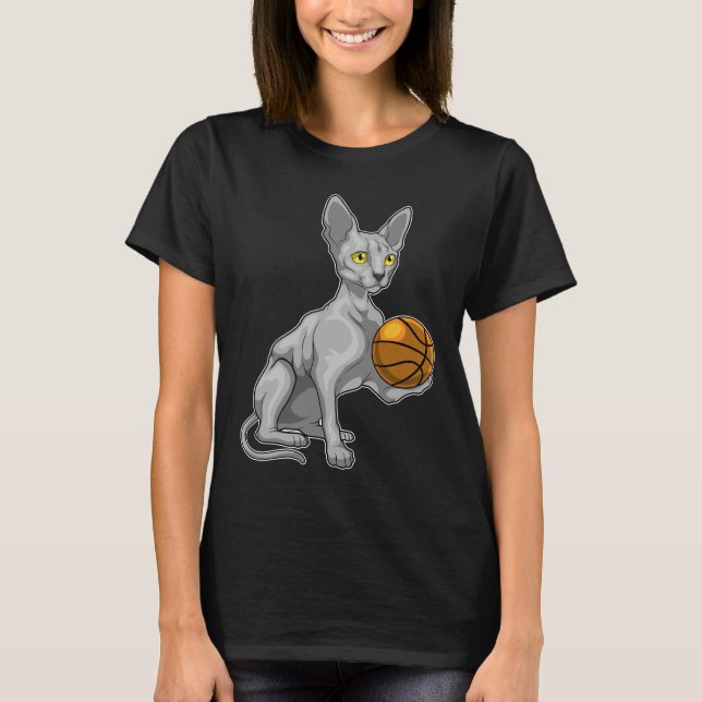 Sphinx Cat Basketball-spelare Basketball T Shirt (Framsida)