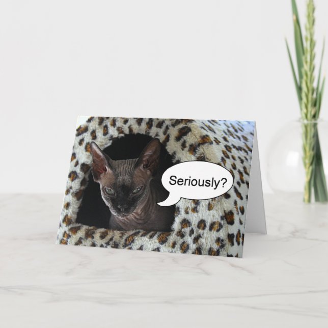 Sphinx Cat Birthday Humor Kort (Framsida)