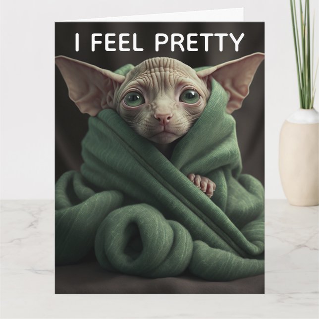 SPHINX CAT FUNNY BIRTHDAY GREETING CARD KORT (Framsida)