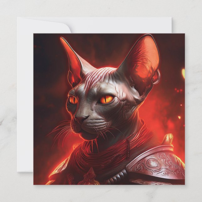 Sphinx Cat Warrior From Another Galaxy Inbjudningar (Framsida)