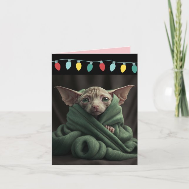 SPHINX CUTE HAIRLESS CAT CHRISTMAS KORT (Framsida)