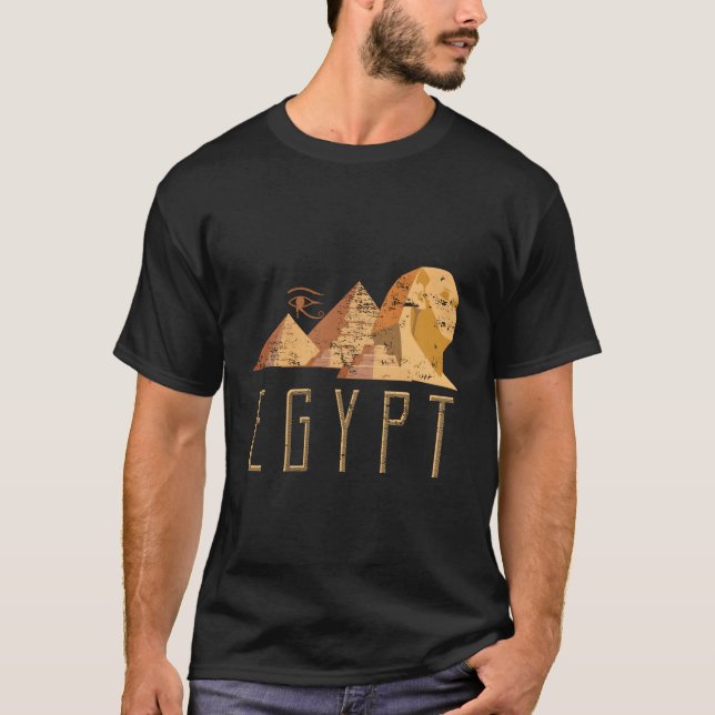 Sphinx Egypten Pyramid Kung T Shirt (Framsida)