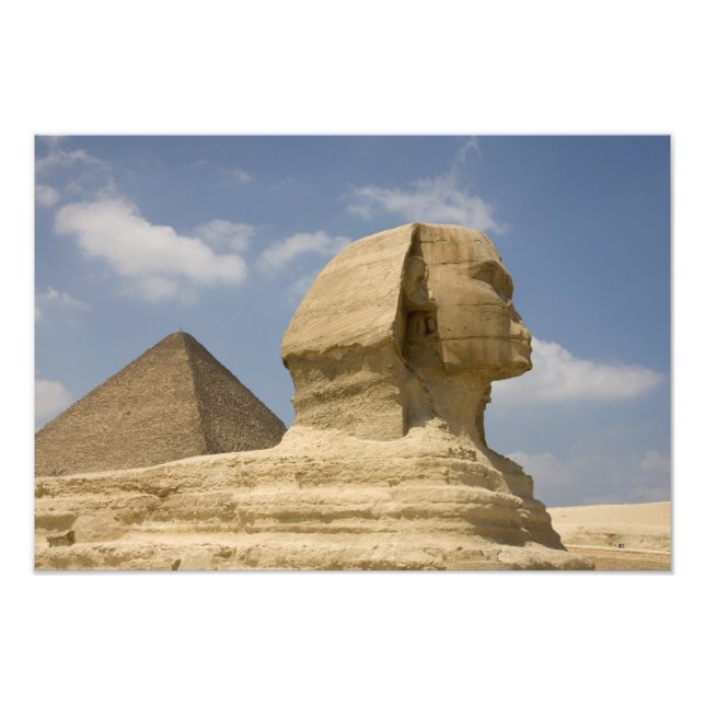 Sphinx, Giza, Al Jizah, Egypten Fototryck (Framsidan)