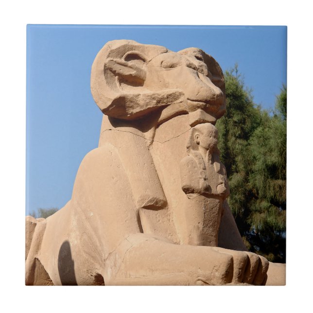 Sphinx i Karnak Temple - Egypten Kakelplatta (Framsidan)
