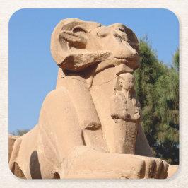 Sphinx i Karnak Temple - Egypten Underlägg Papper Kvadrat