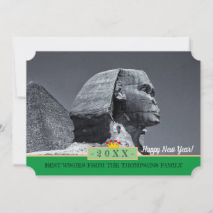 Sphinx, Kairo & Gott nytt år! Kort/Egypten Julkort