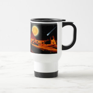 Sphinx & Måne över egyptiska Giza Pyramids Art Mug Resemugg
