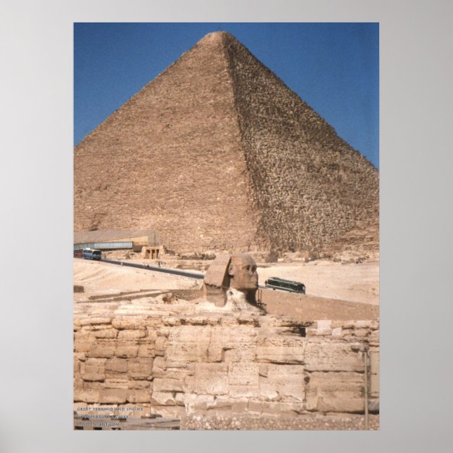 Sphinx och den Underbara pyramiden i Giza Poster (Framsidan)