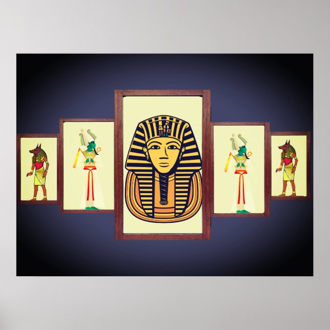Sphinx och egyptiska Gudom Poster vackert (Framsidan)