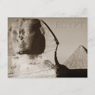 Sphinx och Pyramid of Menkaure, Egypten Vykort