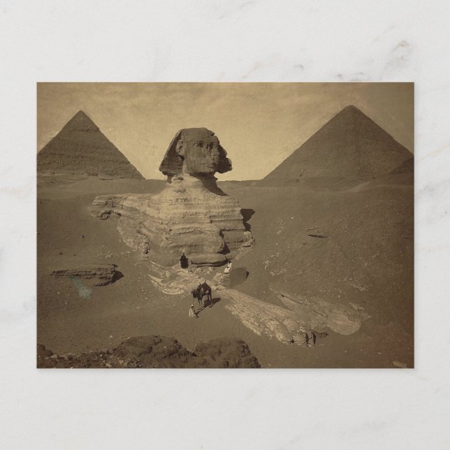 Sphinx och Pyramids i Egypten Circa 1867 Vykort (Framsida)