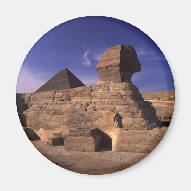 Sphinx och Pyramids vid Giza Cairo-Egyptenen Magnet (Framsidan)