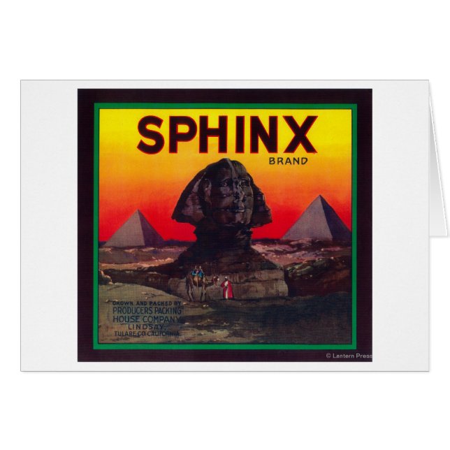 Sphinx Orange LabelLindsay, CA Hälsningskort (Framsidan Horizontal)