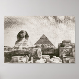 Sphinx Pyramid-Egypten i mitten av århundradet Poster