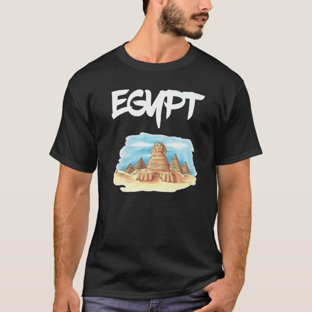 Sphinx Pyramids Ancient Egypten Egyptian Egyptolog T Shirt (Framsida)