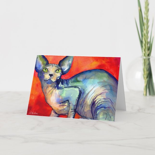 Sphinx sphynx cat #6-målning kort (Framsida)
