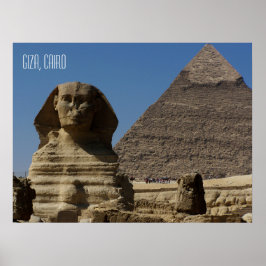 Sphinx Statue i Giza Cairo Egypten Souvenir Poster