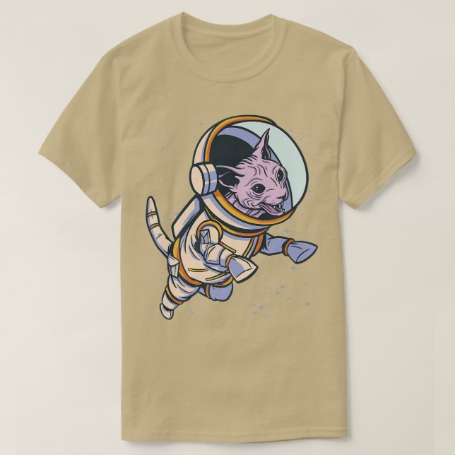 Sphyn Cat Astronaut T Shirt (Design framsida)