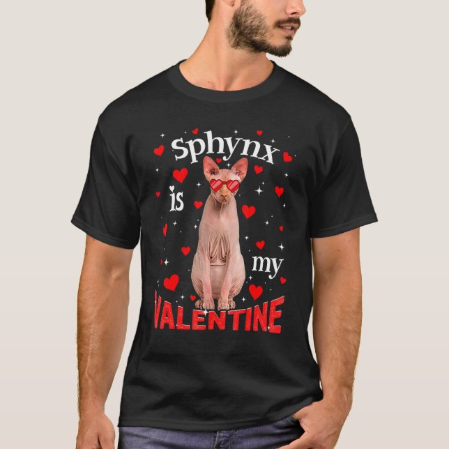 Sphynx är min Valentine Cat Pappa Cat Mamma T Shirt (Framsida)