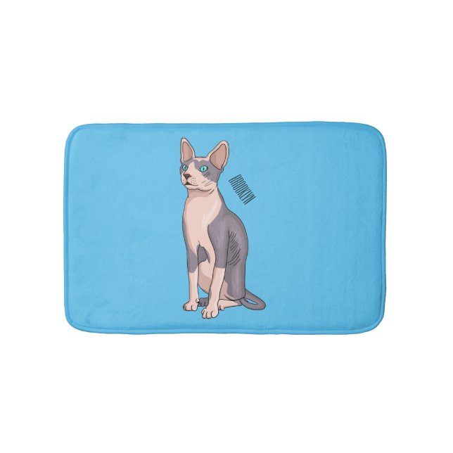 Sphynx cat cartoon illustration badrumsmatta (Framsidan)