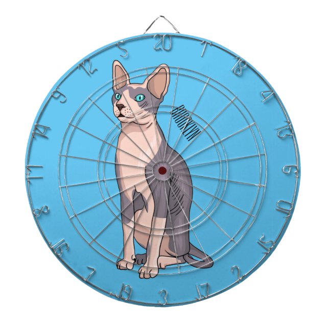 Sphynx cat cartoon illustration  darttavla (Framsidan)