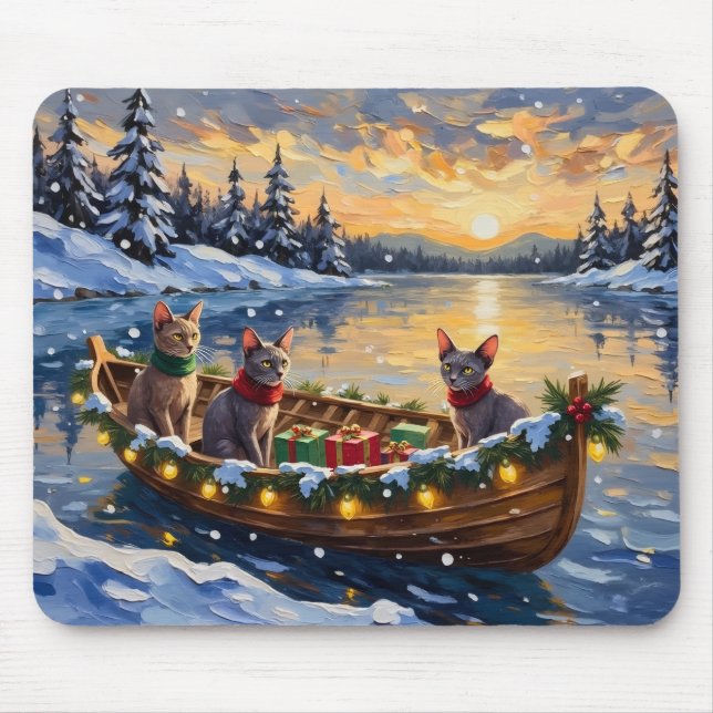 Sphynx Cat Christmas Boat Holiday Musmatta (Framsidan)