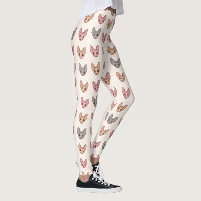 Sphynx Cat Cute Unique Pet Pattern Leggings (Höger)